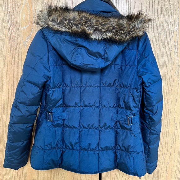 navy blue Eddie Bauer down winter coat - Picture 2 of 2